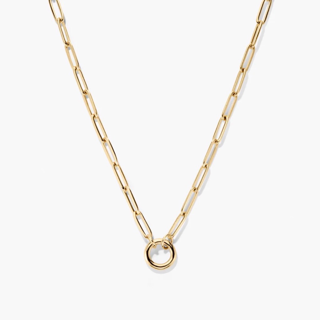 Mejuri Gold Paperclip Chain Necklace With Circular Clasp 115$